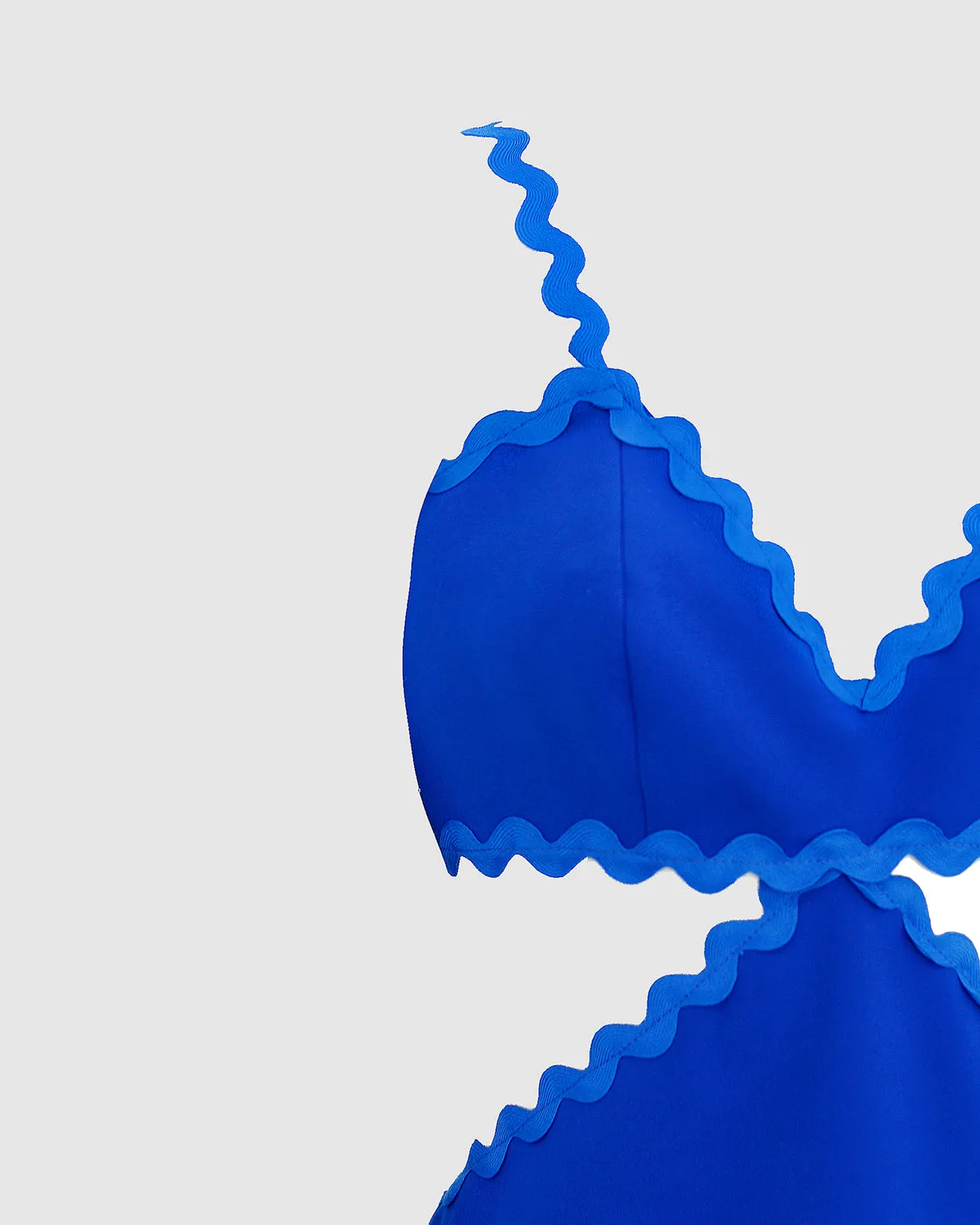 ZIG ZAG CUT-OUT DRESS IN BLUE